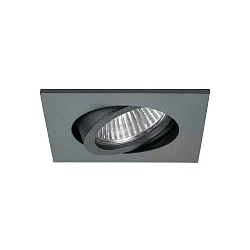 NV-Einbaustrahler TIRREL-S, IP20, 8.2 x 8.2cm, 12V, GX5.3 (exkl.), schwenkbar, Aluminium, titan matt