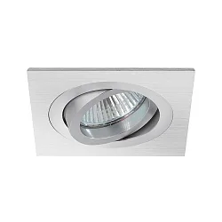 NV-Einbaustrahler JANIA-S, IP20, eckig, 9cm, 12V, GX5.3 max. 13W, schwenkbar, Alu matt