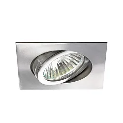 Recessed LV spot, IP20, 12V AC, square, GX5.3 max. 50W, swivelling, V4A stainless steel