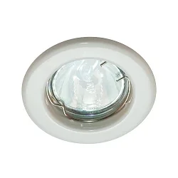 Recessed LV downlight, IP20, 12V AC, round, GX5.3 max. 50W, fixed, white
