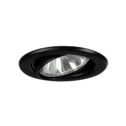 NV-Einbaustrahler, IP20, 12V AC, rund, GX5.3 max. 50W, schwenkbar, Schwarz