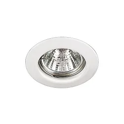 Recessed LV downlight, IP20, 12V AC, round, GX5.3 max. 50W, fixed, white