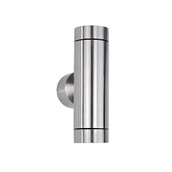 HV wall luminaire, V4A, IP44, direct / indirect, 2 x GU10 max. 35W, stainless steel