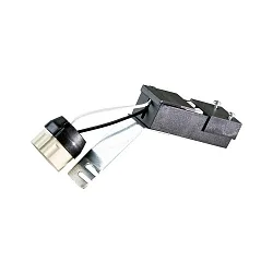 Hochvoltbügel GU10 zur Federbefestigung, 230V AC, mit 2-poliger Steckklemme 2x 2.5mm2 und Zugentlastung, IP20