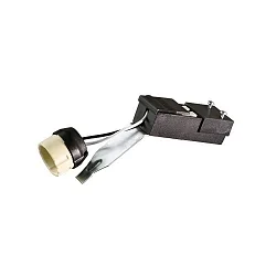 Hochvoltbügel GU10 zur Steckbefestigung, 230V AC, mit 2-poliger Steckklemme 2x 2.5mm2 und Zugentlastung, IP20