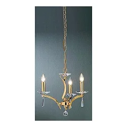 Pendelleuchte STELLA, 3-flammig, 3x E27 max. 40W, Messing-Guss / Kristall, Gold