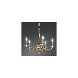 Pendelleuchte BAHIA, 5-flammig, 5x E14 max. 40W, Messing-Guss / Kristall, Gold