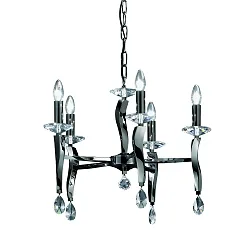 Pendelleuchte GIRATA, 5-flammig, 5x E14 max. 40W, Schwarzchrom