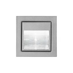 LED Wandeinbauleuchte, Plug&Play, IP20, 8.3x8.3cm, mit Struktur-Reflektor, 350mA, 1.2W 3000K 40lm, Alu matt / klar