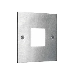 LED Wandeinbauleuchte, IP20, 230V, 1.2W 3000K 40lm, Edelstahl / Acryl opal