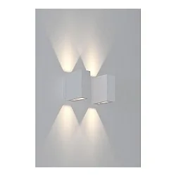 Outdoor LED Wandleuchte, IP54, Up/Down, 230V, 2x5W 3000K 650lm 60°, Strukturweiß