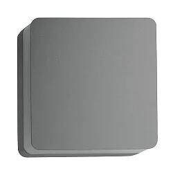 Outdoor LED Wandleuchte, IP54, eckig, mit 2 wechselbarer Frontplatten, 230V, 9W 3000K 665lm, Silber / opal