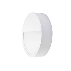 LED Außenwandleuchte EYE, IP65 IK10, halbrunde Blende, 12W 3000/4000/5700K (CCT DIP-Switch), weiß