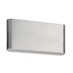 Outdoor LED Wandleuchte, IP54, 17 x 9cm, Direkt / Indirekt, 230V, 2x5.4W 3000K 2x265lm 120°, Alu / Acryl, Alu matt
