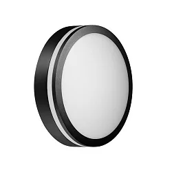outdoor wall luminaire EYE round, impact resistant, lateral light direction IP65, black matt 