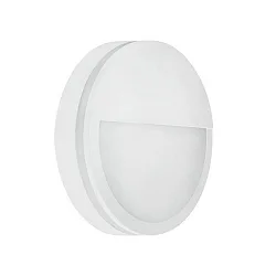 LED Außenwandleuchte EYE, IP65 IK10, halbrunde Blende, mit Seiten-Ring, 18W 3000/4000/5700K (CCT DIP-Switch), weiß