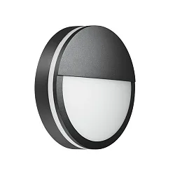 outdoor wall luminaire EYE half round, impact resistant, lateral light direction IP65, black matt 