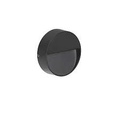 LED-Wandanbauleuchte rund, 230 V AC, 50 Hz, 3000K, schwarz