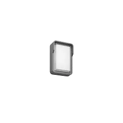LED Außenwandleuchte COATIS, IP65, eckig / hoch, 230V AC, 12W 3000K, schaltbar, graphitgrau / opal