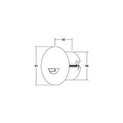 LED-Wandeinbauleuchte 230 V AC, 50 Hz, 2 W, 3000 K, rund, starr, weiss, schaltb