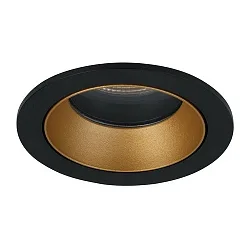 LED Einbau-Downlight ALTERO, IP44, rund, Ø 8.3cm, Blende tauschbar, 500mA, 9.2W 4000K 840lm 33°, Schwarz / Gold