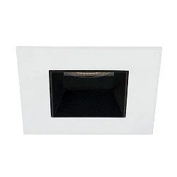 LED Einbau-Downlight ALTERO, IP44, quadratisch, 8.3 x 8.3cm, Blende tauschbar, 500mA, 9.2W 4000K 840lm 33°, Weiß / schwarz