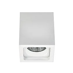 Outdoor LED Downlight, IP54 230V, eckig, 7W 3000K 450lm 30°, Strukturweiß / klar