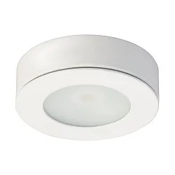 Recessed LED furniture luminaire incl. surfaced housing, IP20, Ø 6.5cm, Plug&Play 350mA, 3.6W 3000K 350lm 100°, white