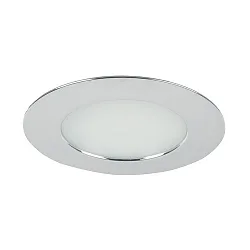 LED Einbau-Downlight für Möbel + Holz, IP44, rund, 12V DC, 3.4W 3000K 255lm 60°, Chrom