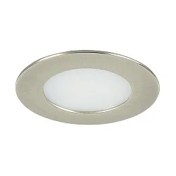 LED Einbau-Downlight SINCINDA MINI-R für Möbel + Holz, IP44, rund, 12V DC, 3.4W 3000K 255lm 60°, Nickel matt