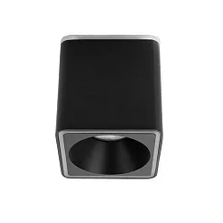 downlight DOLOK-S square, with decorative ring, direct / indirect IP20, black matt dimmable