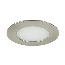 LED Einbau-Downlight für Möbel und Holzwerkstoffe, IP44, rund, 12V DC, 5W 3000K 375lm 60°, Nickel matt