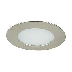 LED Einbau-Downlight für Möbel und Holzwerkstoffe, IP44, rund, 12V DC, 7.5W 3000K 525lm 60°, Nickel matt