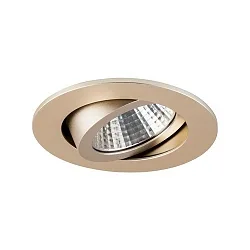 LED Einbaustrahler, IP20, rund, Ø 8.2cm, Plug&Play 350mA, 7W 2700K 740lm 38°, schwenkbar 30°, Champagner matt