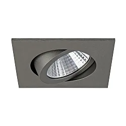 LED Einbaustrahler, IP20, quadratisch, 8.2 x 8.2cm, Plug&Play 350mA, 7W 2700K 740lm 38°, schwenkbar 30°, Titan matt