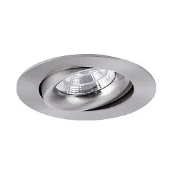 LED Einbaustrahler INDIWO83, IP20, rund, Ø 9.5cm, Plug&Play 350mA, 5.5W 3000K 550lm 36°, schwenkbar 25°, Nickel matt