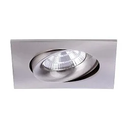 LED Einbaustrahler INDIWO83, IP20, eckig, 9.5 x 9.5cm, Plug&Play 350mA, 5.5W 3000K 550lm 36°, schwenkbar 25°, Nickel matt