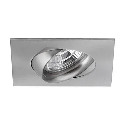 LED Einbaustrahler INDIWO83, IP44, eckig, 9.5 x 9.5cm, Plug&Play 350mA, 5.5W 3000K 550lm 36°, schwenkbar 25°, Nickel matt