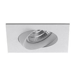LED Einbaustrahler INDIWO83, IP44, eckig, 9.5 x 9.5cm, Plug&Play 350mA, 5.5W 3000K 550lm 36°, schwenkbar 25°, Strukturweiß