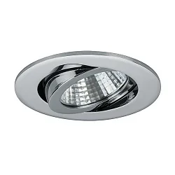 LED Einbaustrahler, IP20, rund, Ø 8.2cm, Plug&Play 350mA, 7W 3000K 740lm 38°, schwenkbar 30°, Chrom