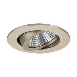 LED Einbaustrahler, IP20, rund, Ø 8.2cm, Plug&Play 350mA, 7W 3000K 740lm 38°, schwenkbar 30°, Champagner matt
