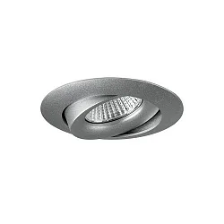Recessed LED spot, IP20, Ø 8.2cm, Plug&Play 350mA, 7W 3000K 600lm 40°, swivelling 30°, structured silver