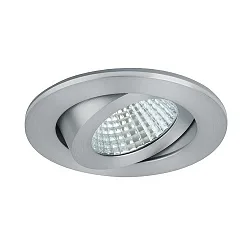 Outdoor LED Einbaustrahler dim2warm, IP65, Ø 8.2cm, Plug&Play 350mA, 6W 1800-3000K 460lm 38°, schwenkbar 30°, Alu matt