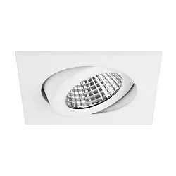 Outdoor LED Einbaustrahler dim2warm, IP65, 8.2 x 8.2cm, Plug&Play 350mA, 6W 1800-3000K 460lm 38°, schwenkbar 30°, Weiß
