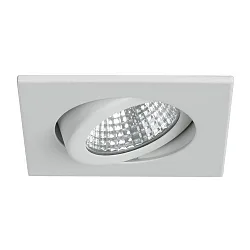 Outdoor LED Einbaustrahler dim2warm, IP65, 8.2 x 8.2cm, Plug&Play 350mA, 12W 1800-3000K 900lm 38°, schwenkbar 30°, Weiß