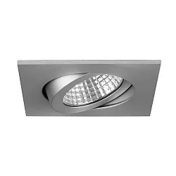 Outdoor LED Einbaustrahler dim2warm, IP65, 8.2 x 8.2cm, Plug&Play 350mA, 12W 1800-3000K 900lm 38°, schwenkbar 30°, Alu matt