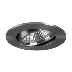 LED Einbaustrahler INDIWO68-R, IP20, rund, Ø 8cm, 350mA P&P, 6W 1800-3000K 430lm 36°, CRi >95, schwenkbar, dim2warm, Nickel
