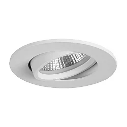 LED Einbaustrahler INDIWO68-R, IP20, rund, Ø 8cm, 350mA P&P, 6W 1800-3000K 430lm 36°, CRi >95, schwenkbar, dim2warm, weiß