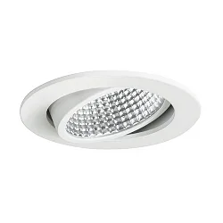 LED Einbaustrahler dim2warm, IP20, rund, 350mA, 12W 3000-1800K 880lm 38°, schwenkbar 15°, Weiß