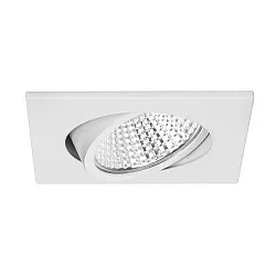 LED Einbaustrahler dim2warm, IP20, eckig, 350mA, 12W 3000-1800K 880lm 38°, schwenkbar 15°, Weiß